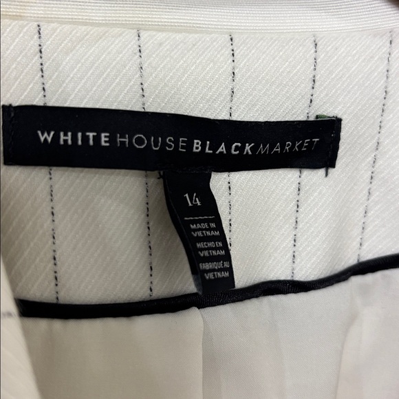 WHBM White pinstripe blazer size 14 single button blazer - Picture 12 of 12